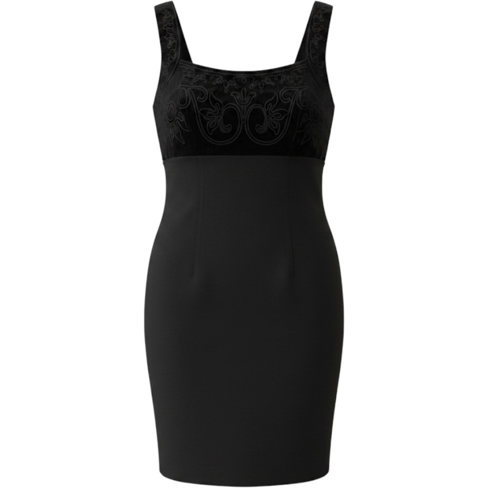 Laundry by Shelli Segal Sheath‎ Dress Womens 4 Black Excellent Velvet Soutache